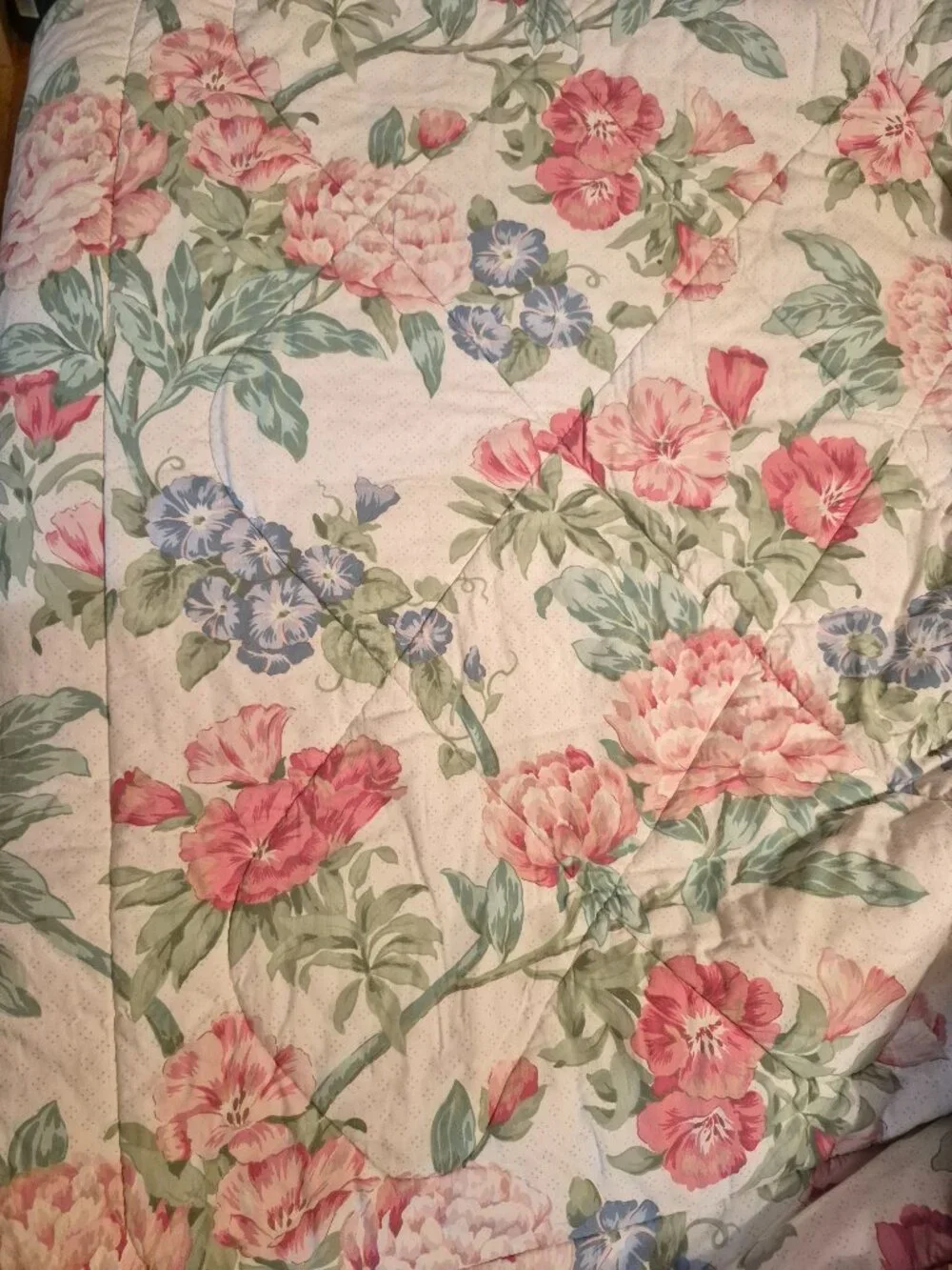 Rare Vintage 90s Croscill 5 Piece Floral Ruffled Queen Bedspread BeddingEnsemble